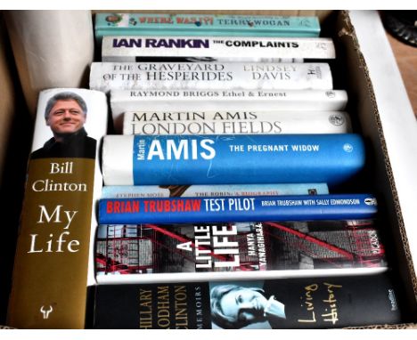 A large collection of signed books, predominantly autobiographies and similar, including Bill Clinton, Hillary Clinton, Desmo