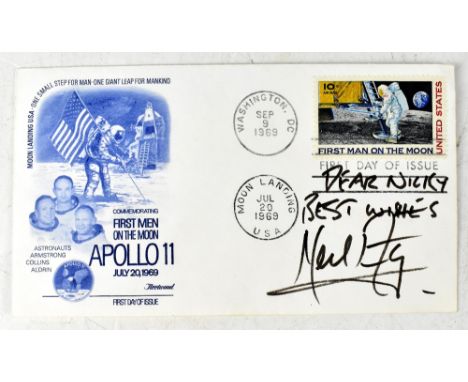 NEIL ARMSTRONG; an Apollo 11 first day cover with postmark for Moon Landing July 20 1969 and Washington September 9 1969 insc