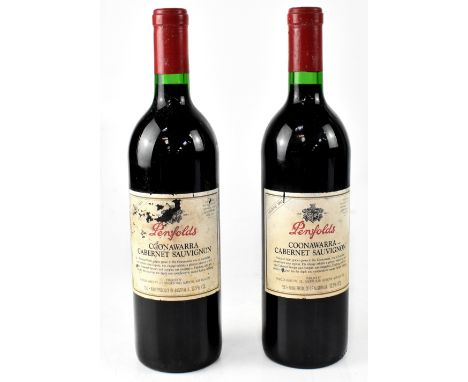 Two bottles of Penfolds Coonawarra Cabernet Sauvignon Vintage 1991 (2).