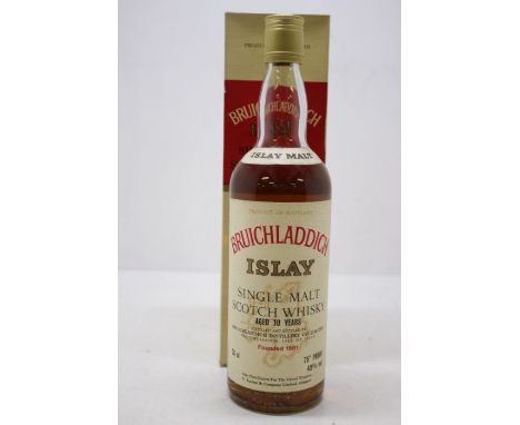 A Bottle Of Bruichladdich Islay Single Malt Scotch Whisky Aged 10 Years In Box , 1970's/1980's BottlingBox Has Discolouration