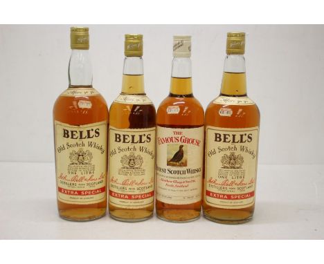 Four Bottles Of Scotch To Include Three Bottles Of Bells Whisky & A Bottle Of Famous Grouse 