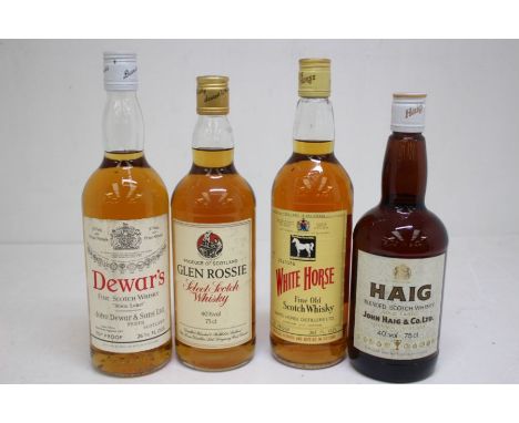 Four Bottles Of Scotch Whisky To Include A Bottle Of Haig, A Bottle Of Dewar's A Bottle Of Glen Rossie & A Bottle Of White Ho