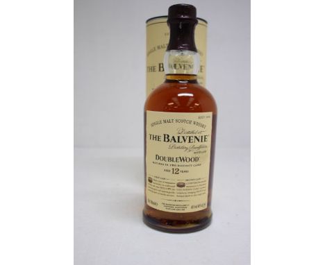 A Bottle Of Balvenie Doublewood 12 Year Old Single Malt Scotch Whisky In Presentation Tube Presentation Tube Is In Good Condi