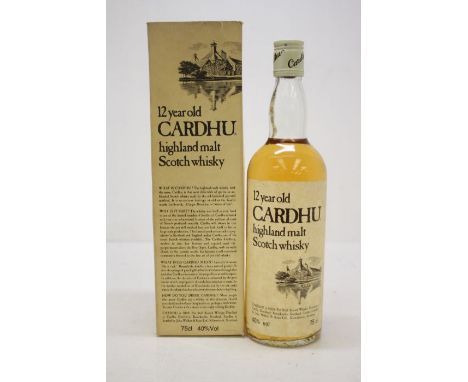 A Bottle Of Cardhu 12 Year Old Highland Malt Scotch Whisky 1980's Bottling In Original Presentation Case The Presentation Box