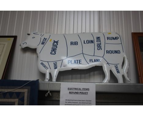 An enamel sign