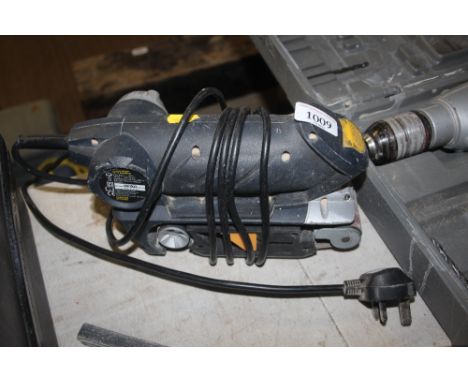 A hand held belt sander 