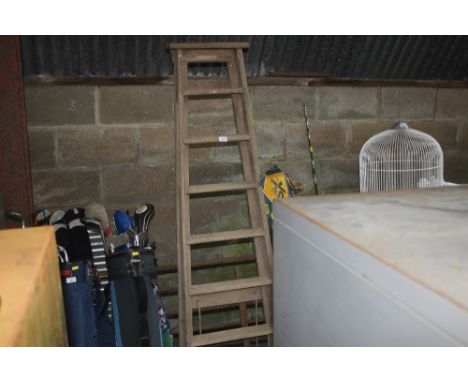 A wooden step ladder