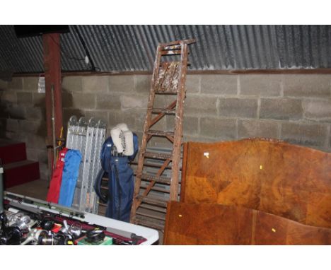 A wooden step ladder 