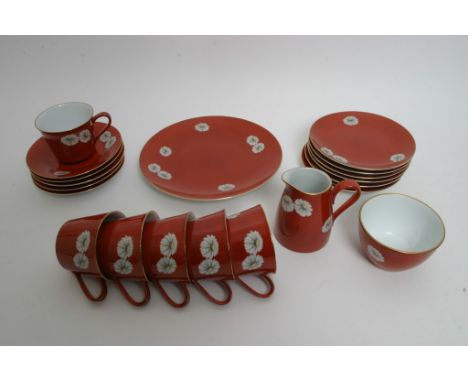 A Noritake red ground part teaset 