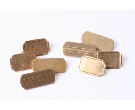 Two pairs of 9ct gold cufflinks