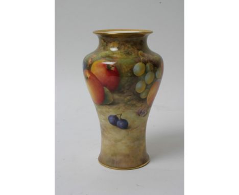 A Royal Worcester fruit vase 2195 signed R Sea Bright 20cm