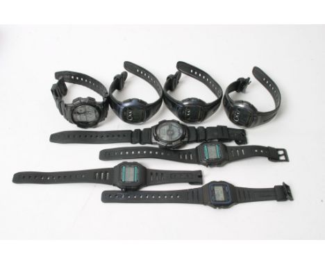A bag of eight Casio digital wristwatches in working order