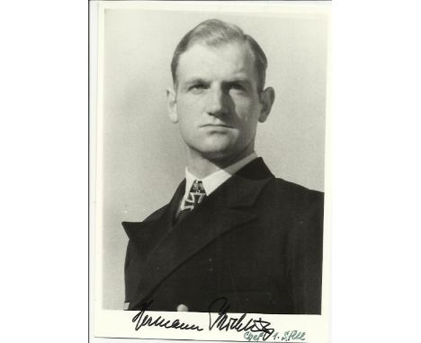 Hermann Buchtung signed 6x4 photo. 6x4 black and white portrait photograph signed clearly by Kapitan Hermann Buchtung, Knight