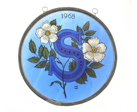 Jane Gray ARCA, FMGP (b.1931)A group of stained glass roundels, some framed in lead but others unmounted, comprising the lett