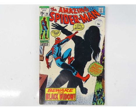 AMAZING SPIDER-MAN #86 - (1970 - MARVEL - UK Cover Price) - Origin of Black Widow and 'new' costume + Nick Fury appearance - 