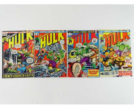 INCREDIBLE HULK #158, 163, 164, 170 - (4 in Lot) - (1972/73 - MARVEL - US Price &amp; UK Price Variant) Includes First appear