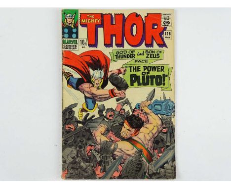 THOR #128 - (1966 - MARVEL - UK Price Variant) - Hercules appearance - Jack Kirby cover and interior art - Flat/Unfolded - a 