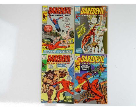 DAREDEVIL #77, 78, 79, 80 - (4 in Lot) - (1971 - MARVEL - UK Price Variant) - Includes Spider-Man, Sub-Mariner, Man-Bull, Owl