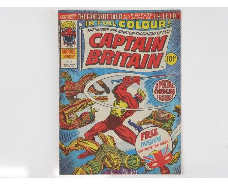 CAPTAIN BRITAIN #1 - (1976 - BRITISH/MARVEL - UK Price) - Origin and First appearance of Captain Britain - Larry Lieber cover