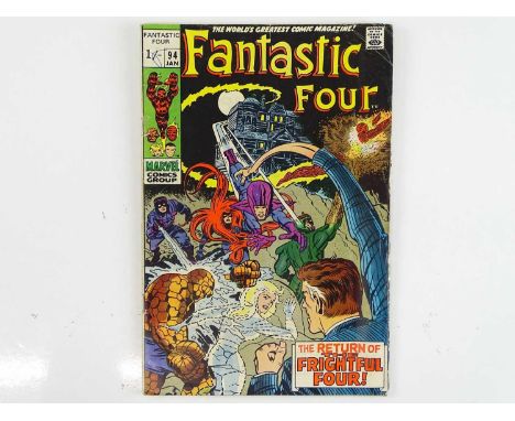 FANTASTIC FOUR #94 - (1970 - MARVEL - UK Price Variant) - Includes First appearance Agatha Harkness (introduced as the villai