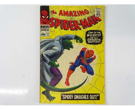 AMAZING SPIDER-MAN #45 - (1966 - MARVEL - UK Price Variant) - Third appearance of the Lizard - John Romita Sr. Cover and Inte