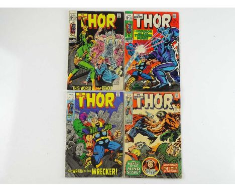 THOR #167, 170, 171, 172 - (4 in Lot) - (1969/70 - MARVEL - US Price, UK Price Variant &amp; UK Cover Price) - Includes Jane 