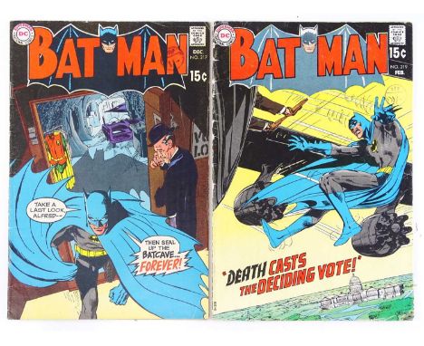 BATMAN #217 &amp; 219 - (2 in Lot) - (1970 - DC - UK Cover Price) - Includes Dick Grayson leaves for college + Bruce Wayne le