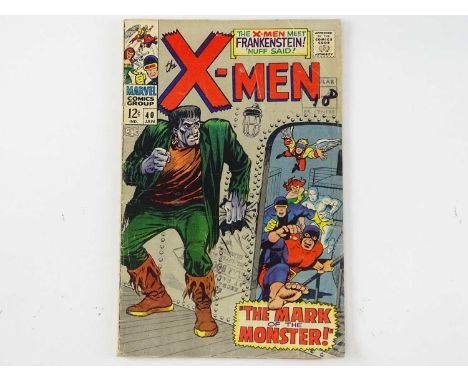 UNCANNY X-MEN #40 (1965 - MARVEL - UK Cover Price) - First appearance of The Frankenstein Monster in a Marvel comic - Don Hec