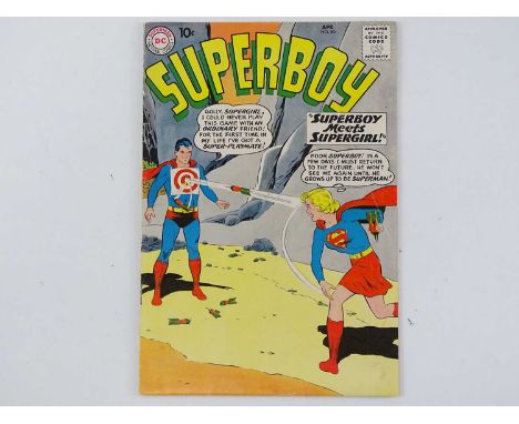 SUPERBOY #80 - (1960 - DC) - First meeting of Superboy and Supergirl - Curt Swan cover &amp; interior art - Flat/Unfolded - a