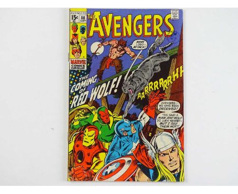 AVENGERS #80 - (1970 - MARVEL - UK Cover Price) - First Appearance and origin of Red Wolf - John Buscema Cover &amp; Interior
