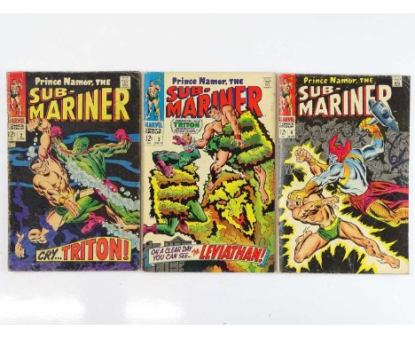 SUB-MARINER #2, 3, 4 - (3 in Lot) - (1968 - MARVEL - US Price &amp; UK Cover Price) - Includes Triton, Inhumans, Plantman, At