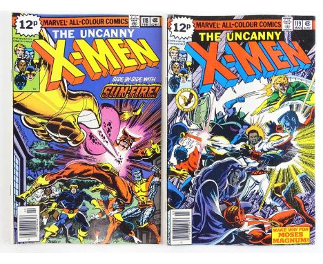UNCANNY X-MEN #118 &amp; 119 - (2 in Lot) - (1979 - MARVEL - UK Price Variant) - First appearance Mariko Yashida + Sunfire, M