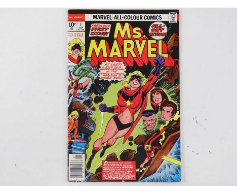 MS. MARVEL #1 - (1977 - MARVEL - UK Price Variant) - First appearance of Carol Danvers as Ms. Marvel + Scorpion, J. Jonah Jam