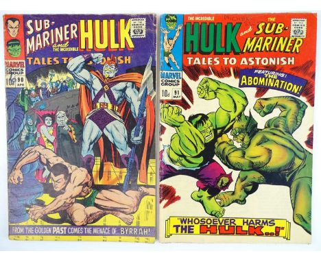 TALES TO ASTONISH #90 &amp; 91 - (2 in Lot) - (1967 - MARVEL - UK Price Variant) - Includes First &amp; Second appearance of 