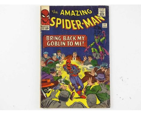 AMAZING SPIDER-MAN #27 - (1965 - MARVEL - UK Cover Price) - Green Goblin appearance and the "Death" of the Crime Master - Ste