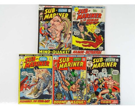 SUB-MARINER #43, 44, 46, 47, 59 - (5 in Lot) - (1971/73 - MARVEL - UK Price Variant) - Includes Thor, Doctor Doom, Stingray, 