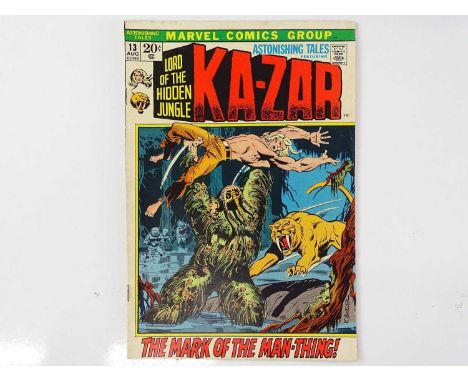 ASTONISHING TALES: KA-ZAR #13 (1972 - MARVEL) - Features Ka-Zar + Zabu + Third appearance Man-Thing + Barbara Morse appearanc