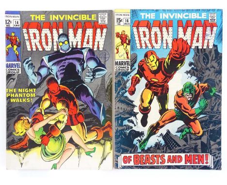 IRON MAN #14 &amp; 16 - (2 in Lot) -(1969 - MARVEL - UK Cover Price ) - Includes Origin, First appearance and "Death" of the 