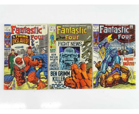 FANTASTIC FOUR #91, 92, 93 - (3 in Lot) - (1969 - MARVEL - UK Price Variant) - Includes First appearance Torgo + Skrulls appe