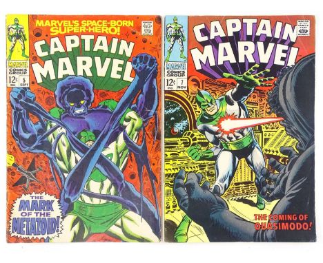 CAPTAIN MARVEL #5 &amp; 7 - (2 in Lot) - (1968 - MARVEL) - Quasimodo appearance - John Romita Sr, Don Heck covers and interio