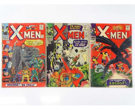 UNCANNY X-MEN #22, 23, 24 - (3 in Lot) - (1966 - MARVEL - UK Price Variant) Includes Origin and first full appearance of the 