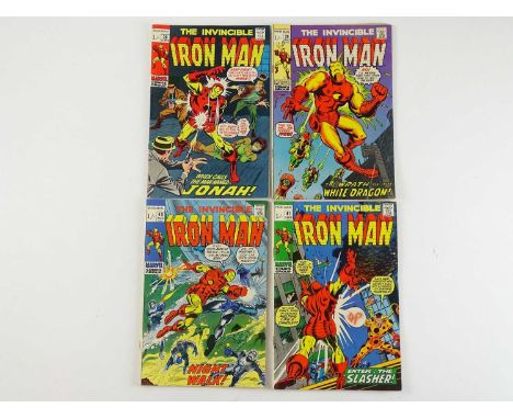 IRON MAN #38, 39, 40, 41 - (4 in Lot) - (1971 - MARVEL - UK Price Variant) - Includes Avengers, Falcon, Nick Fury appearances