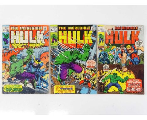 INCREDIBLE HULK #126, 127, 128 - (3 in Lot) - (1970 - MARVEL - UK Price Variant) Includes First appearance of Barbara Norriss