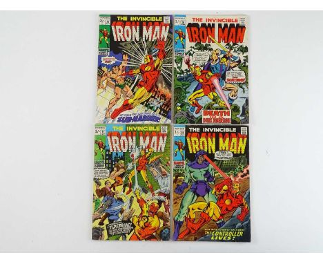 IRON MAN #25, 26, 27, 28 - (4 in Lot) - (1970 - MARVEL - UK Price Variant) - Includes First appearance of Firebrand + Sub-Mar