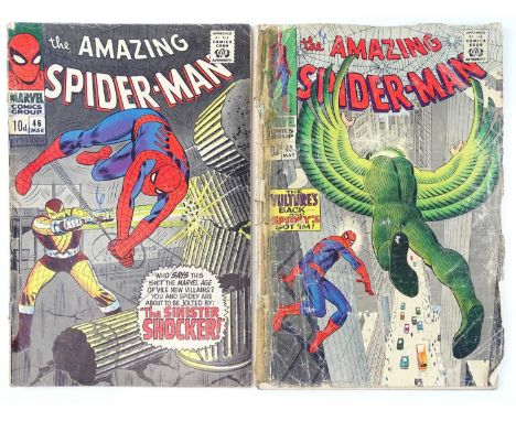 AMAZING SPIDER-MAN #46 &amp; 48 - (2 in Lot) - (1966 - MARVEL - UK Price Variant) - Includes Origin and First appearance of t