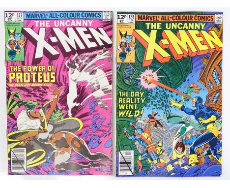 UNCANNY X-MEN #127 &amp; 128 - (2 in Lot) - (1979 - MARVEL - UK Price Variant) - Proteus appearance - George Perez, John Byrn