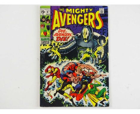 AVENGERS #67 - (1969 - MARVEL - UK Cover Price) - Classic Cover + Avengers battle Ultron-6 - Sal Buscema Cover with Barry Win