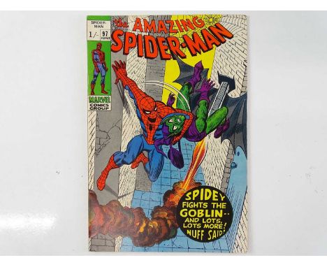 AMAZING SPIDER-MAN #97 - (1971 - MARVEL - UK Cover Price) - Features an anti-drugs story line that was not approved by the Co