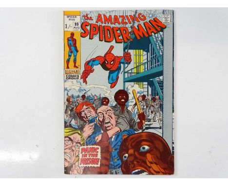 AMAZING SPIDER-MAN #99 - (1971 - MARVEL - UK Cover Price) - Johnny Carson and Ed McMahon appearances - Gil Kane Cover &amp;  