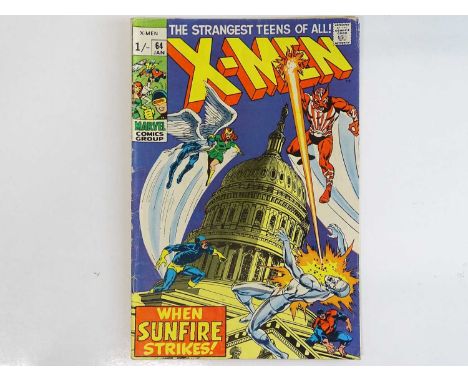 UNCANNY X-MEN #64 (1970 - MARVEL - UK Price Variant) - First appearance of Sunfire - Tom Palmer cover with Palmer and Don Hec